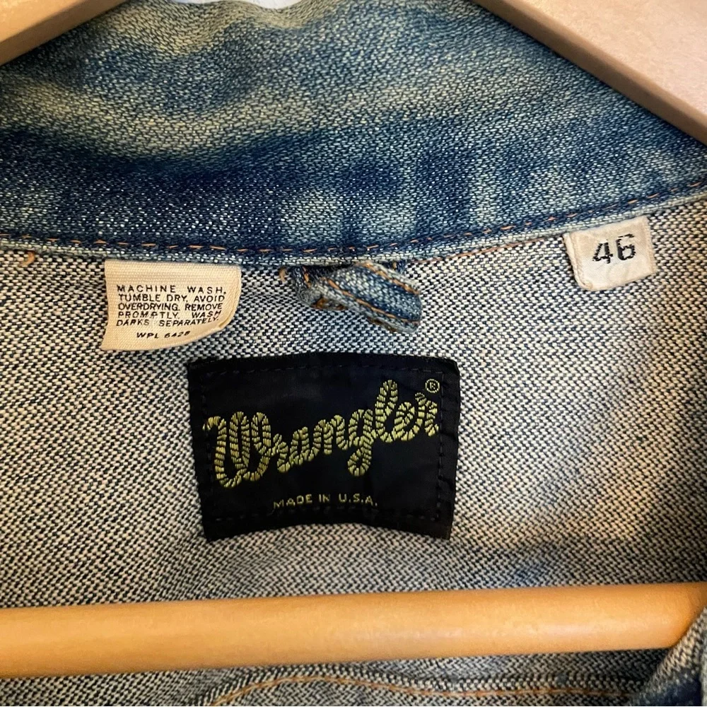 Vintage Wrangler Men’s Sleeveless‎ Denim Jacket With Patch Size 46 (2XL) 1970’s